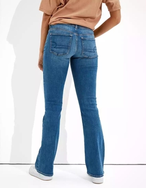 Jean American Eagle AE Ne(x)t Level Low-Rise Kick Bootcut Bleu Femme | LRE-57732848